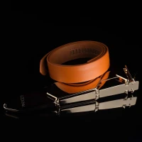 Регульована шльопалка LOCKINK Adjustable Slapper for Impact Play, коричнева, натуральна шкіра — Переглянути зображення 3