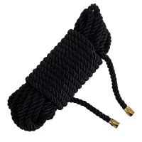 Мотузка для шибарі LOCKINK SEVANDA Shibari Pratice Rope, чорна, 8 м, нейлон+бавовна — Переглянути зображення 1