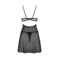Бебі-дол Obsessive Nutris babydoll &amp; thong, M/L, імітація ліфа та спіднички, стрінги в комплекті — Переглянути зображення 4