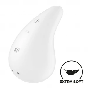 Вібратор для зовнішньої стимуляції Satisfyer Dew Drop White, 2 мотори, 12 режимів, м’який корпус