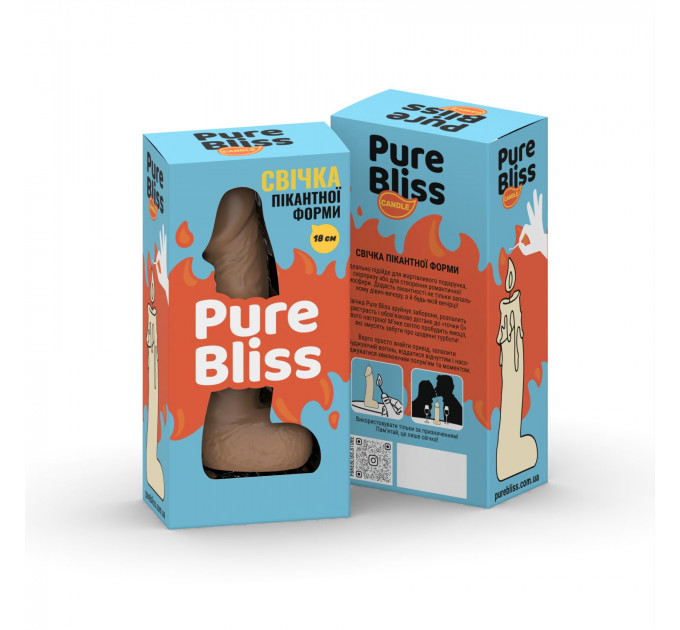 Свічка у вигляді члена Pure Bliss BIG Brown 18 см