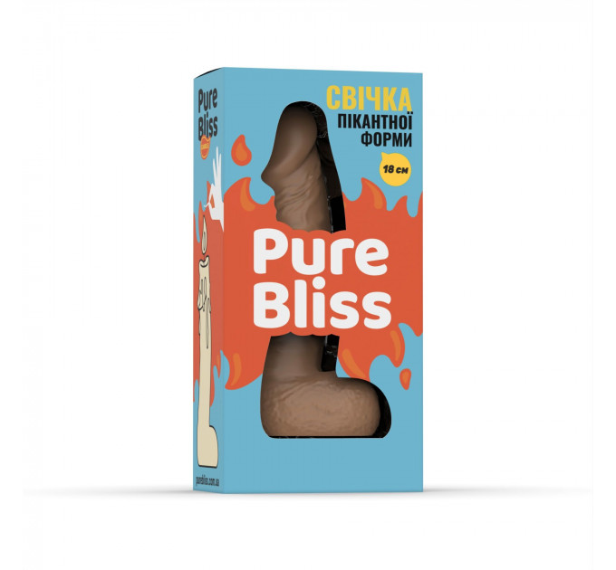 Свічка у вигляді члена Pure Bliss BIG Brown 18 см