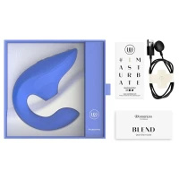 Вагінально-кліторальний стимулятор Womanizer Blend Vibrant Blue, вібрація + вакуум, 2 мотори — Переглянути зображення 6