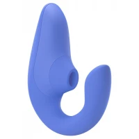 Вагінально-кліторальний стимулятор Womanizer Blend Vibrant Blue, вібрація + вакуум, 2 мотори — Переглянути зображення 1