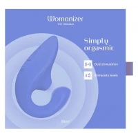 Вагінально-кліторальний стимулятор Womanizer Blend Vibrant Blue, вібрація + вакуум, 2 мотори — Переглянути зображення 7