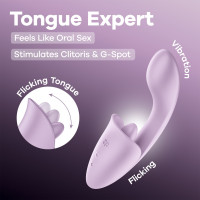 Вагінально-кліторальний вібратор Satisfyer Tongue Expert з язичком — Переглянути зображення 6