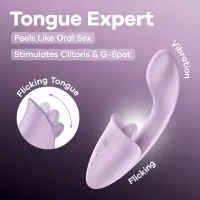Вагінально-кліторальний вібратор Satisfyer Tongue Expert з язичком — Переглянути зображення 6