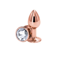 Анальна пробка NS Novelties Rear Assets - Rose Gold - Small - Clear — Просмотреть изображение 1