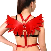 Жіноча портупея Art of Sex - Wings червона L-2XL, екошкіра — Переглянути зображення 3
