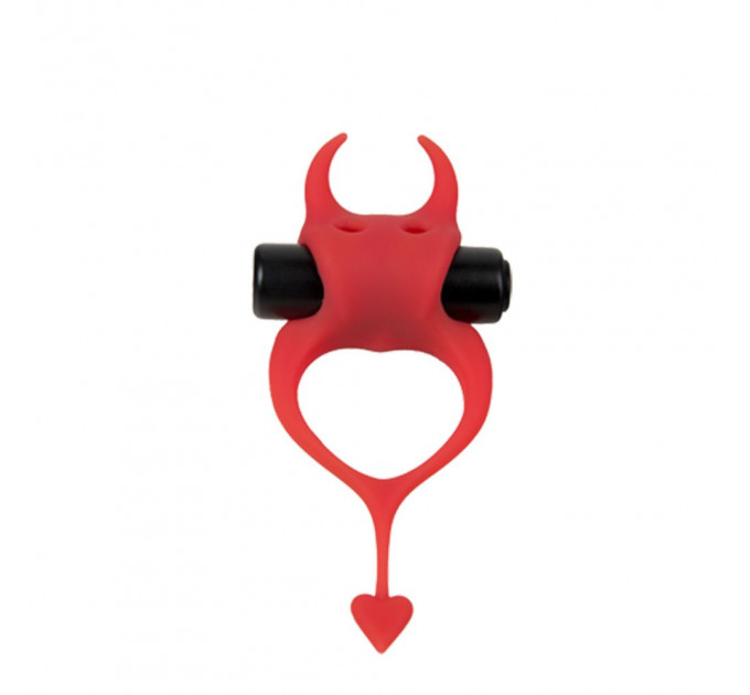 Эрекционное кольцо в виде дьявола Adrien Lastic Devol Cock Ring с вибрацией, красное