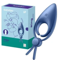 Ерекційне віброкільце-ласо з регулюванням розміру Satisfyer Sniper Blue — Переглянути зображення 4