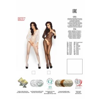 Бодістокінг Passion BS007 white, комбінезон, закриті плечі, рукав 3/4 — Переглянути зображення 5