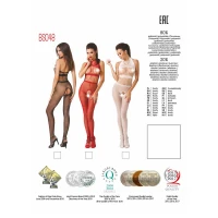 Бодістокінг Passion BS048 red, комбінезон, імітація колгот та відкритого топа — Переглянути зображення 8
