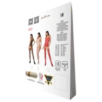 Бодістокінг Passion BS067 white, комбінезон, імітація панчох і топа на бретелях — Просмотреть изображение 6
