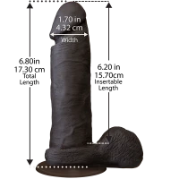 Фалоімітатор Doc Johnson The Realistic Cock 6 inch Black - ULTRASKYN, Vac-U-Lock, діаметр 4,3 см — Просмотреть изображение 2