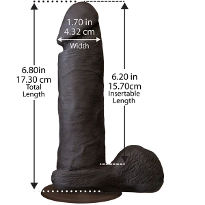 Фалоімітатор Doc Johnson The Realistic Cock 6 inch Black - ULTRASKYN, Vac-U-Lock, діаметр 4,3 см