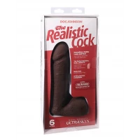 Фалоімітатор Doc Johnson The Realistic Cock 6 inch Black - ULTRASKYN, Vac-U-Lock, діаметр 4,3 см — Просмотреть изображение 3