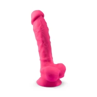 Фалоімітатор SilexD Tomas Pink (MODEL 1 size 9in), двошаровий, силікон + Silexpan, діаметр 4,9см — Переглянути зображення 2