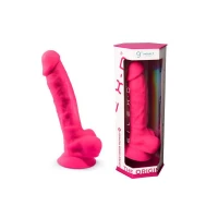 Фалоімітатор SilexD Tomas Pink (MODEL 1 size 9in), двошаровий, силікон + Silexpan, діаметр 4,9см — Переглянути зображення 9