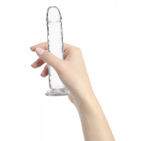 Прозрачный фаллоимитатор на присоске ADDICTION Vertical Dong 7″, вибропуля в подарок