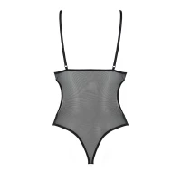 Боді з ажурним ліфом Passion CHRISTA BODY S/M, black — Переглянути зображення 4