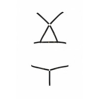 Комплект білизни зі стреп Passion Exclusive ARMANDA SET L/XL, black