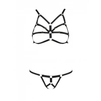 Комплект білизни зі стреп Passion Exclusive ARMANDA SET L/XL, black — Переглянути зображення 8