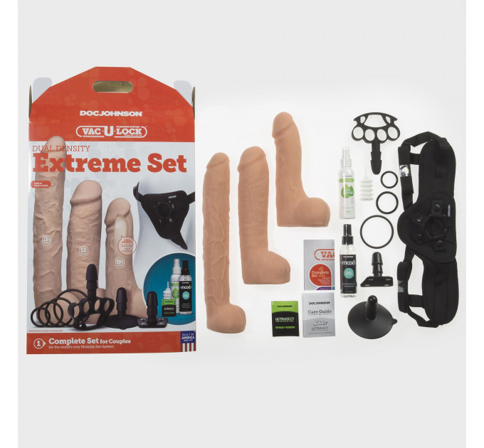 Набір для страпону Doc Johnson Vac-U-Lock Dual Density Extreme Set (м'ята упаковка)