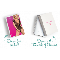 Бодистокинг из крупной сетки с кружевом Obsessive B112 teddy S/M/L, черный, с доступом