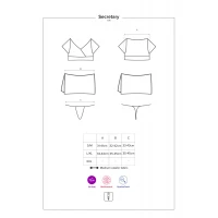 Еротичний костюм секретарки Obsessive Secretary suit 5pcs black L/XL, чорно-білий, топ, спідниця, ст — Просмотреть изображение 7
