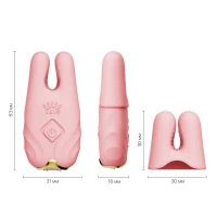 Смарт-вібратор для грудей Zalo - Nave Coral Pink, пульт ДК, робота через додаток — Переглянути зображення 4