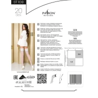 Панчохи Passion ST108 1/2 white, на ажурній силіконовій резинці з люрексовою ниткою — Просмотреть изображение 3