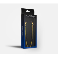 Затискачі для сосків з ланцюжком Feral Feelings - Nipple clamps Classic, золото/чорний