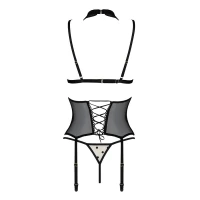 Корсет з відкритими грудьми Passion DOMINICA CORSET XXL/XXXL beige, пажі для панчіх, стрінги — Просмотреть изображение 4