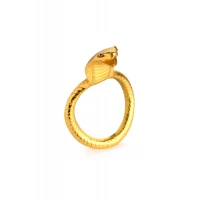 Ерекційне кільце з головою кобри Master Series: Cobra King Golden Cock Ring — Просмотреть изображение 2
