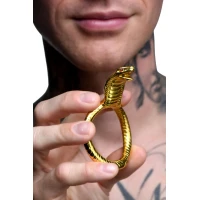 Ерекційне кільце з головою кобри Master Series: Cobra King Golden Cock Ring — Просмотреть изображение 4