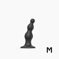 Насадка для страпона Strap-On-Me Dildo Plug Beads Black M — Переглянути зображення 1