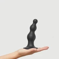 Насадка для страпона Strap-On-Me Dildo Plug Beads Black M — Переглянути зображення 2