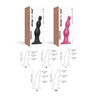 Насадка для страпона Strap-On-Me Dildo Plug Beads Black M — Переглянути зображення 4