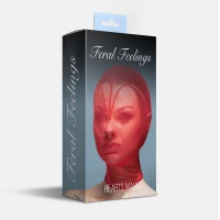 Маска серце сітка із повністю закритим обличчям Feral Feelings - Hearts Mask Red/Red — Просмотреть изображение 2
