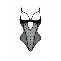 Еротичне боді Passion MARINA BODY, L/XL, black, з відкритими чашками — Переглянути зображення 3