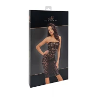 Сукня Noir Handmade F301 Catalyst, M, black, міді, мереживо, відкриті плечі, шнурівка на спині — Переглянути зображення 12