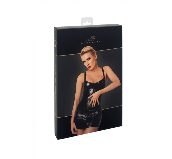 Сукня Noir Handmade F320 Starlet, XL, під латекс, міні, блискавка по всій довжині, кільце на поясі