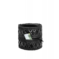 Жіночий гаманець-браслет Noir Handmade F326, black, під шкіру, рельєфний візерунок, кишеня на блискавці — Переглянути зображення 2