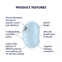 Вакуумний кліторальний стимулятор з вібрацією Satisfyer Cutie Ghost Blue — Переглянути зображення 3