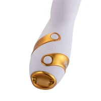 Вібратор-кролик з пульсацією та флогером LOCKINK SEVANDA Whip Vibrating Massage Wand, біло-золотий — Просмотреть изображение 5