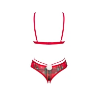 Комплект Obsessive Ms Merrilo 2-pcs set, XS/S, м’який бюстгальтер та трусики з доступом і з помпоном — Просмотреть изображение 4