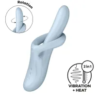 Вібратор з ротацією Satisfyer Heat Flex 4 Blue, підігрів до 39°C — Переглянути зображення 1