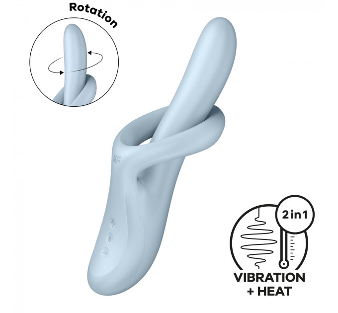 Вібратор з ротацією Satisfyer Heat Flex 4 Blue, підігрів до 39°C