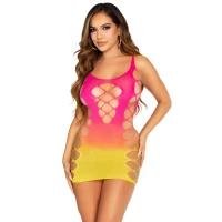 Сукня Leg Avenue Seamless Ombre Faux Lace Up Mini Dress One Size Sunset — Переглянути зображення 1